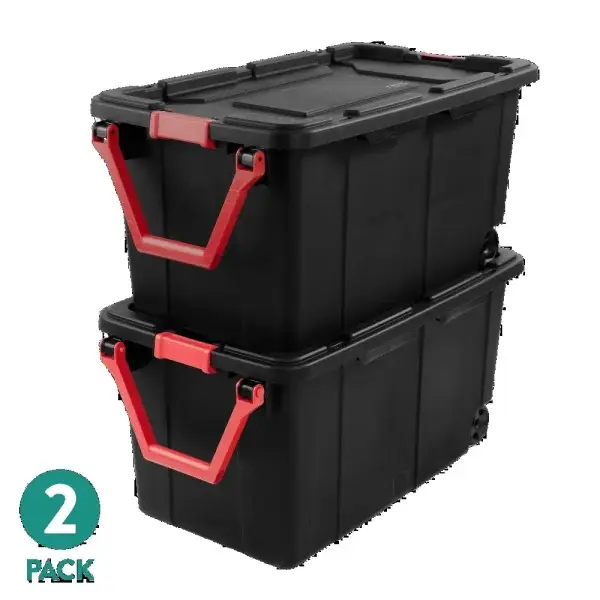Sterilite Extra Large Storage Bin, 40 Gallon Wheeled Storage Container with Handle 2Pack