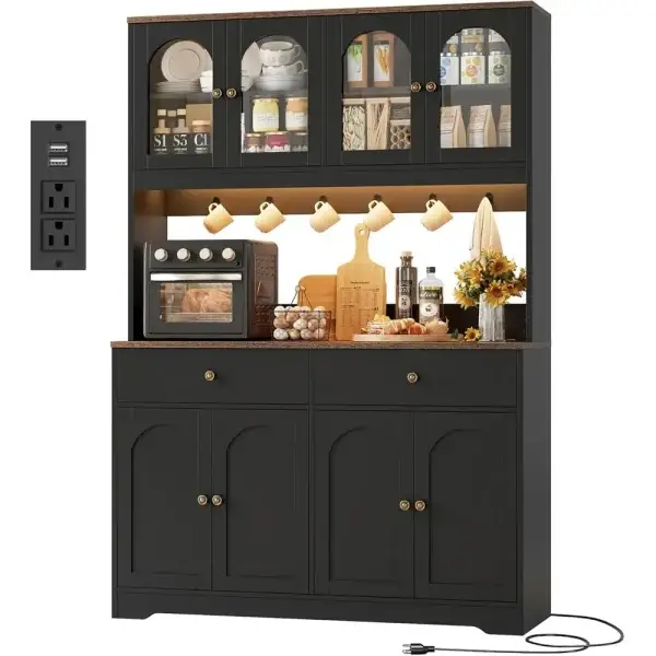 71" LED Kitchen Pantry Cabinet